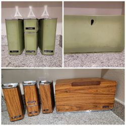 Vintage Kitchen Canisters Set Avocado Lincoln Beautyware 