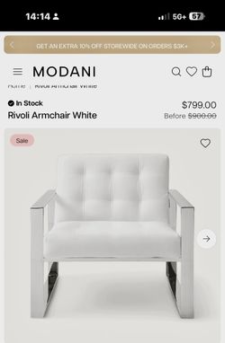 2 Modani Rivoli White Armchair Lounge