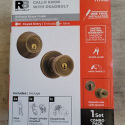 Antique Brass Door Lock set