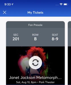 JANET JACKSON TICKETS AUG 10th