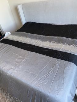 Queen Bedspread, 2 Pillow Shams, Two Throw Pillows, Set of Curtains