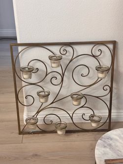Gold Metal Wall Candle Holder Sconce