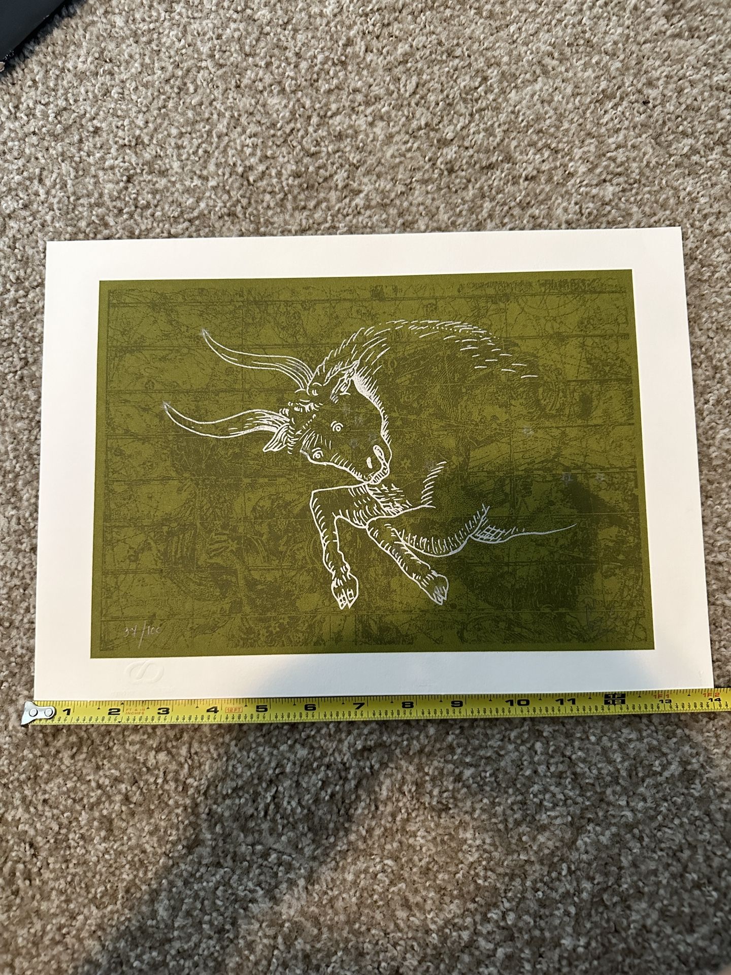 “Taurus” Zodiac Screen Print by Pedro Martins