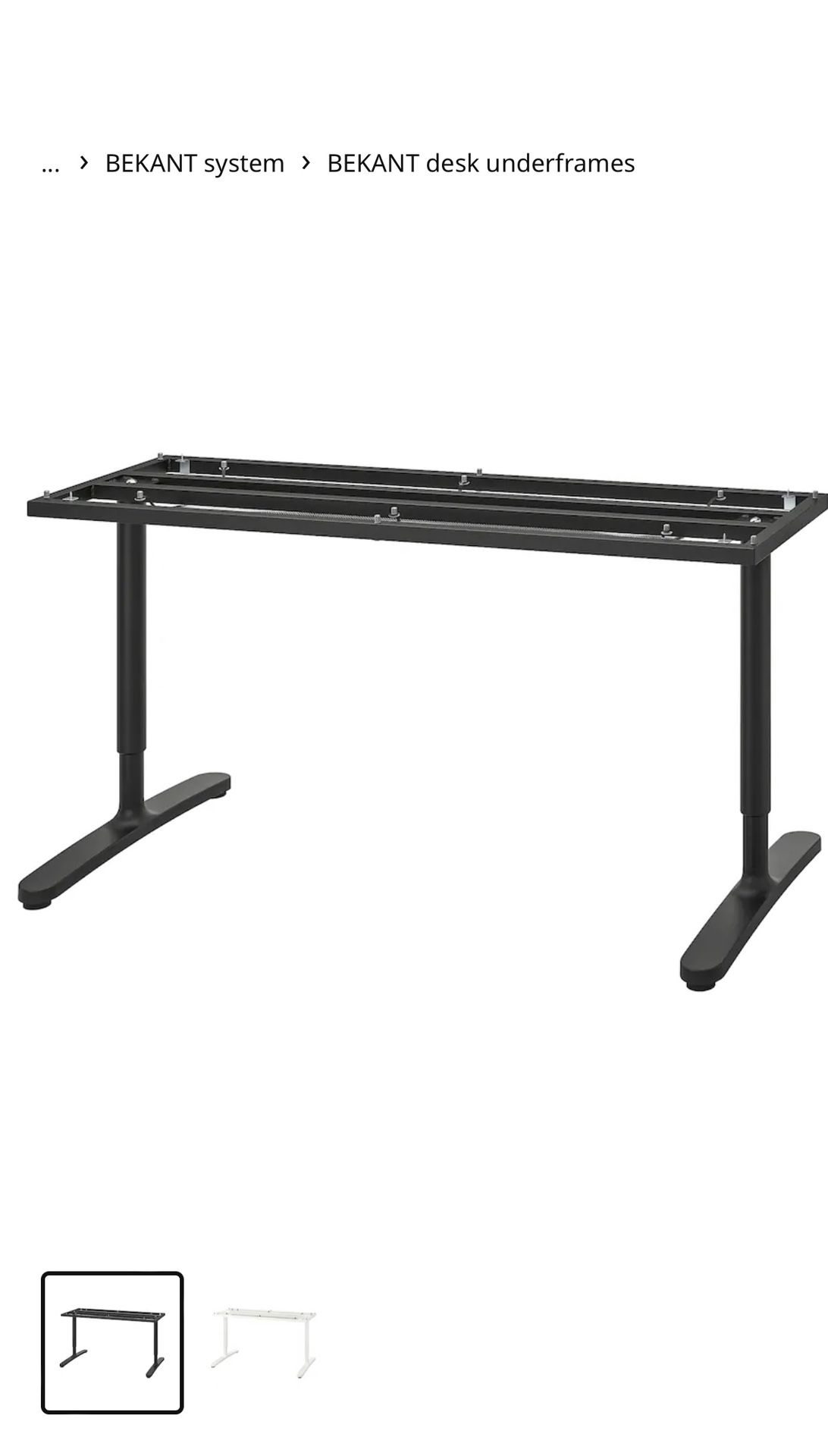 IKEA Bekant Desk Frame - 63 x 31 1/2” (Black)
