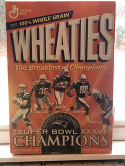New England patriots Super Bowl Wheaties box