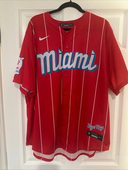Nike Men’s Miami Marlins City Connect Baseball Red Jersey XXL MLB Sugar Kings