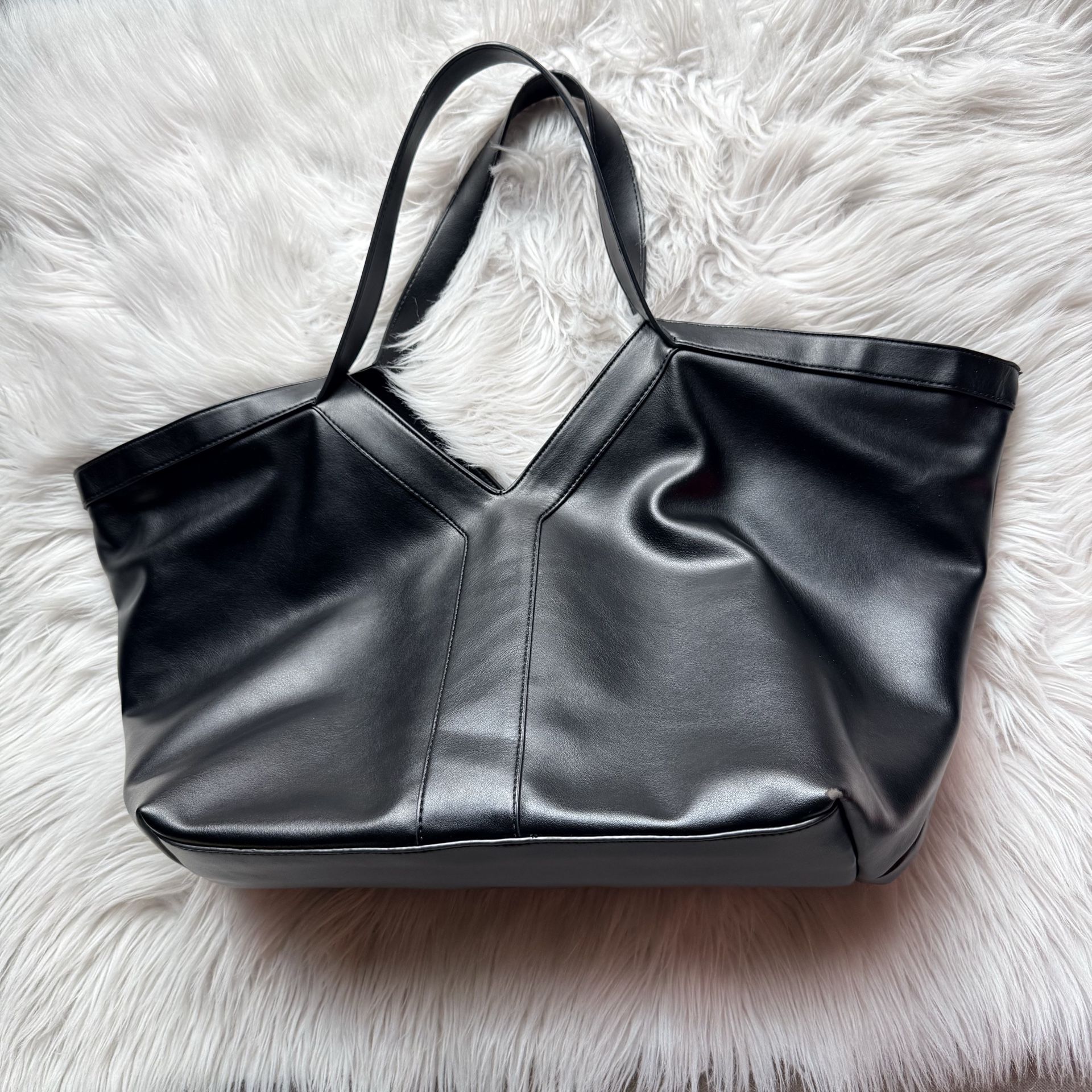 Soft leather tote bag French designer great quality large size great condition