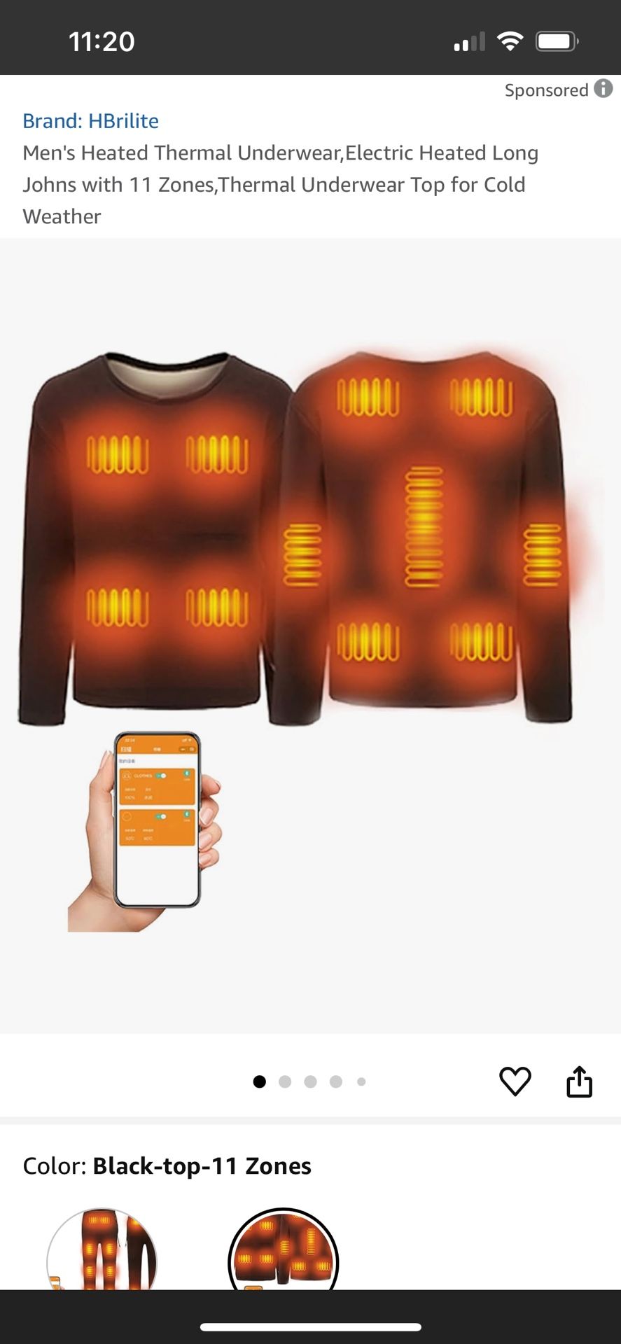 Heated Mens Large Top