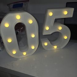 Battery Operated Numbers. 0, 5