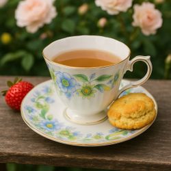 Duchess England 1980s Bone China Cup & Saucer Rhapsody Floral Pattern