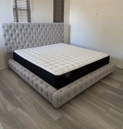 King bed frame with mattress