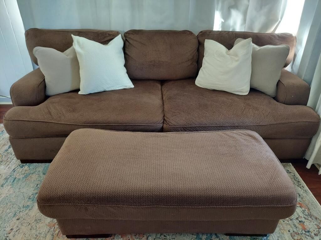 Ashley Furniture Brown Couch & Ottoman $600 OBO