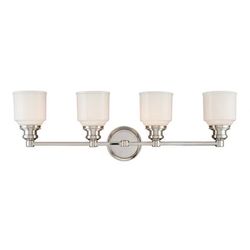 Windham 4-Light Vanity Light – Brushed Nickel Finish w/ Frosted Glass Shades