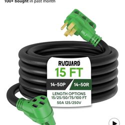 TWO 50 Amp RV/EV Extension Cords (15 ft) – Tesla/RV Ready – Heavy Duty