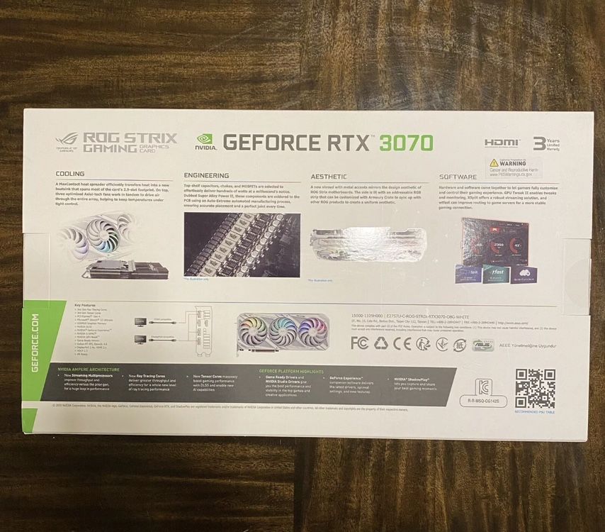 ASUS GeForce RTX 3070 ROG STRIX Gaming OC White Edition 8GB GDDR6