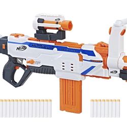Nerf Modulus Regulator Fully Motorized Blaster, 3 Firing Modes, 2X 12-Dart Clips, 24 Nerf Elite Darts
