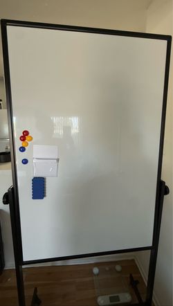 Rolling Whiteboard on Wheels, Double-Sided Magnetic Dry Erase Board with Stand, Mobile White Board for Office, Classroom, Home (32" x 48")