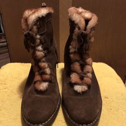 Fur Suede Zippered Booties