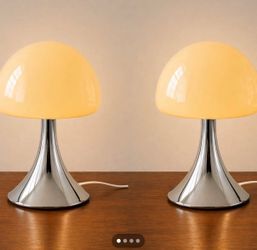Pair of MCM Mushroom Lamps LED