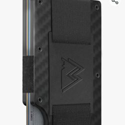 Cash Strap Mountain Voyage Minimalist Wallet for Men - Slim RFID Wallet I Scratch Resistant, Matte Carbon Fiber