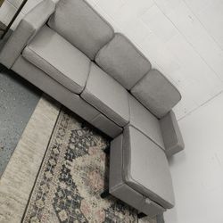 Light Grey Sectional With Storage 