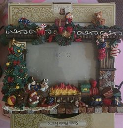 Vintage Mantle & Fireplace Holiday  Photo Frame 