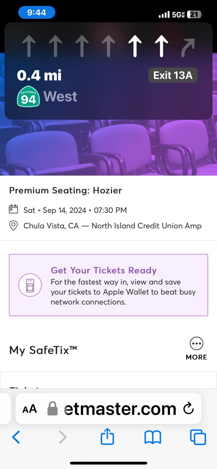 Hozier 4 - Concert Tickets - 9/14/2024. Box Seats