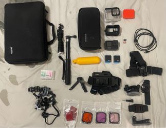 GoPro HERO9 Black Bundle - 2 Batteries, 2 64GB SD Cards, Tons of Accessories