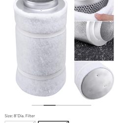Yescom 8" Hydroponic Coconut Shell Air Activated Carbon Filter Odor Control Scrubber for Inline Exhaust
