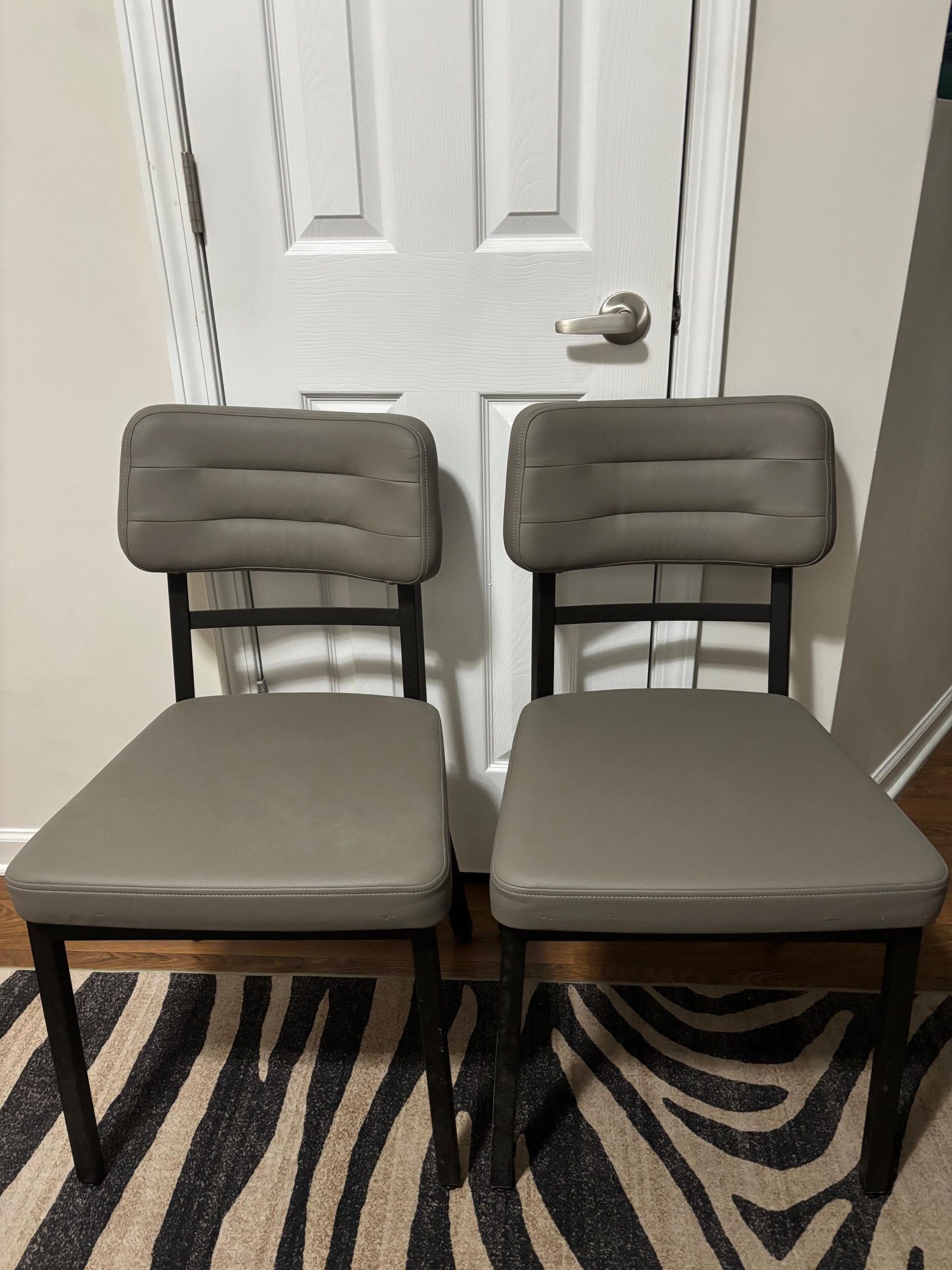 Gently Used Metal Dining Chairs with Cushion – $25 (Moving Sale)