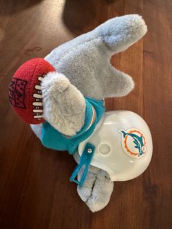 Vintage 1983 Tudor Games Miami Dolphins NFL Stuffed Animal Plush Collectible