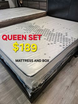 New  !! QUEEN SET $189 !! ** MATTRESS AND BOX SPRING