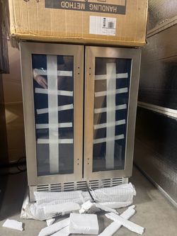 Rockchit 42‑Bottle Dual‑Zone Wine Cooler – Stainless Steel – New