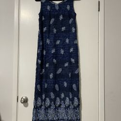 Blue Floral Halter Straight Kurta dress. S