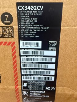 ASUS CX3402CVA-DB566-GR Color: Rocky Grey (gris) Sistema: ChromeOS Modelo de fabricante: 90NX09H2-MO00CO Especificaciones técnicas Componente Caracter
