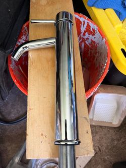 Chrome  bathroom faucet