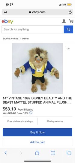 92’ vintage Mattel beast stuffed animal