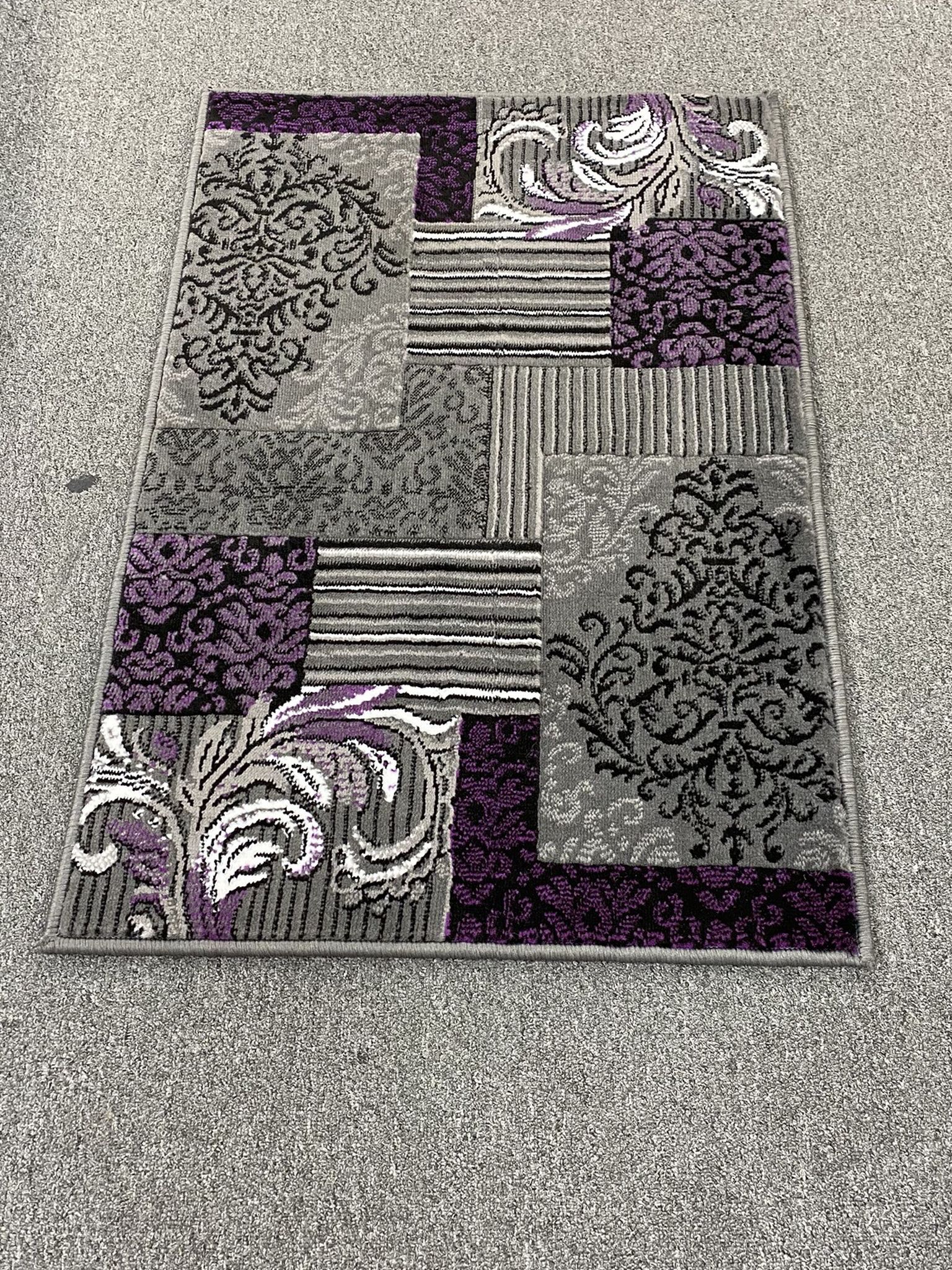 Purple And Grey Color Door Mat Size Area Rug Brand New