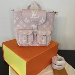 Pink LV Mini Backpack 