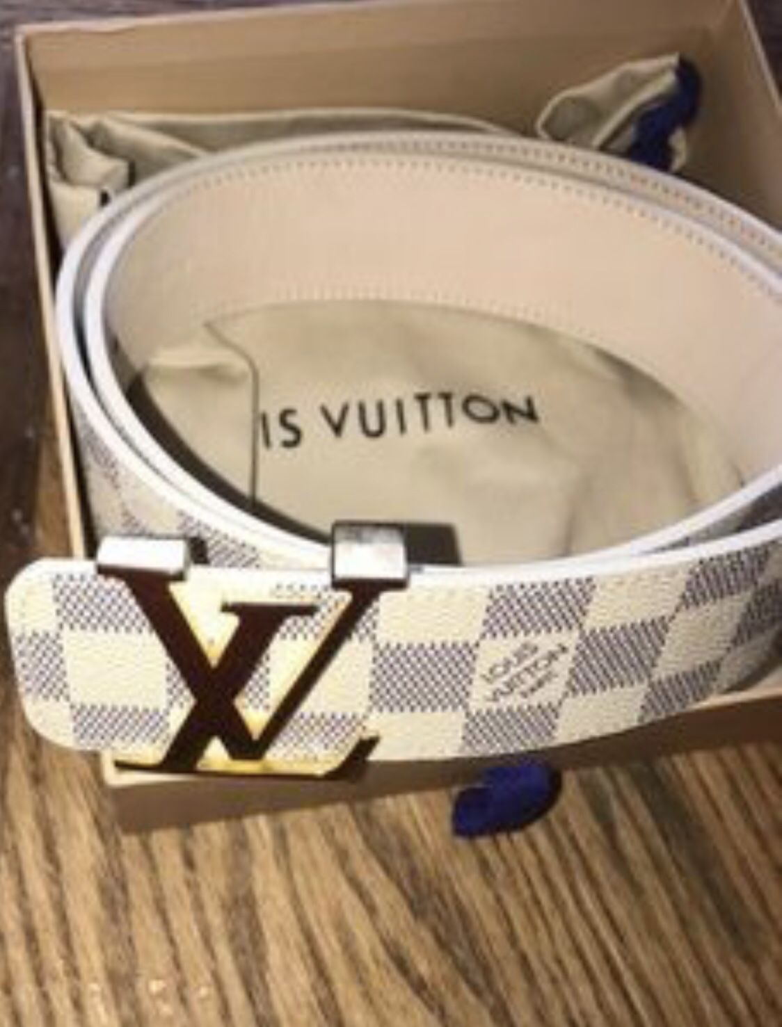 Authentic Louis Vuitton checkered belt (with Louis