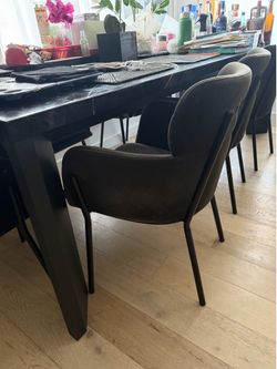 Large dining table and chairs