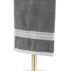 KES Countertop Towel Rack with Natural Marble Base T-Shape Bathroom Hand Towel Holder Stand