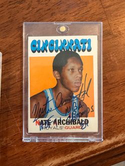 Nate Archibald Signed Cincinnati Royals Basketball Card