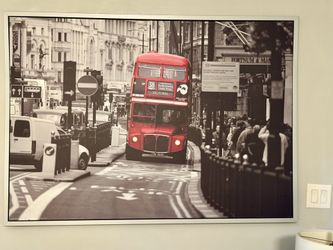 Ikea Black and White Cityscape Wall Art 55” x 39” - London / Amsterdam / Paris