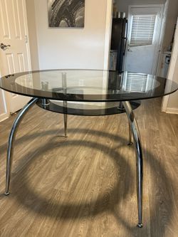 Glass Two Layer Dinning Room Table
