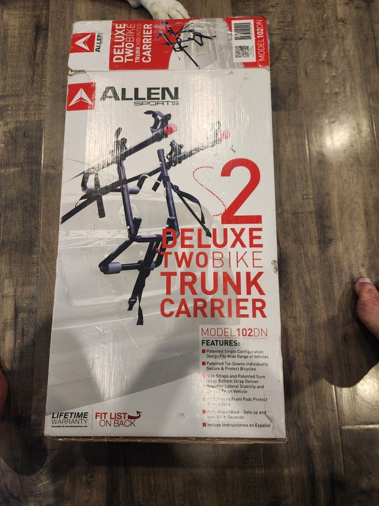 Allen Sports Deluxe 2-Bike Trunk Mount Rack, Model 102DN-R, Black