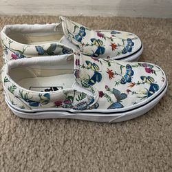 Vans Women's Size 5.0 Classic Slip On Butterfly Floral Sneaker Shoes