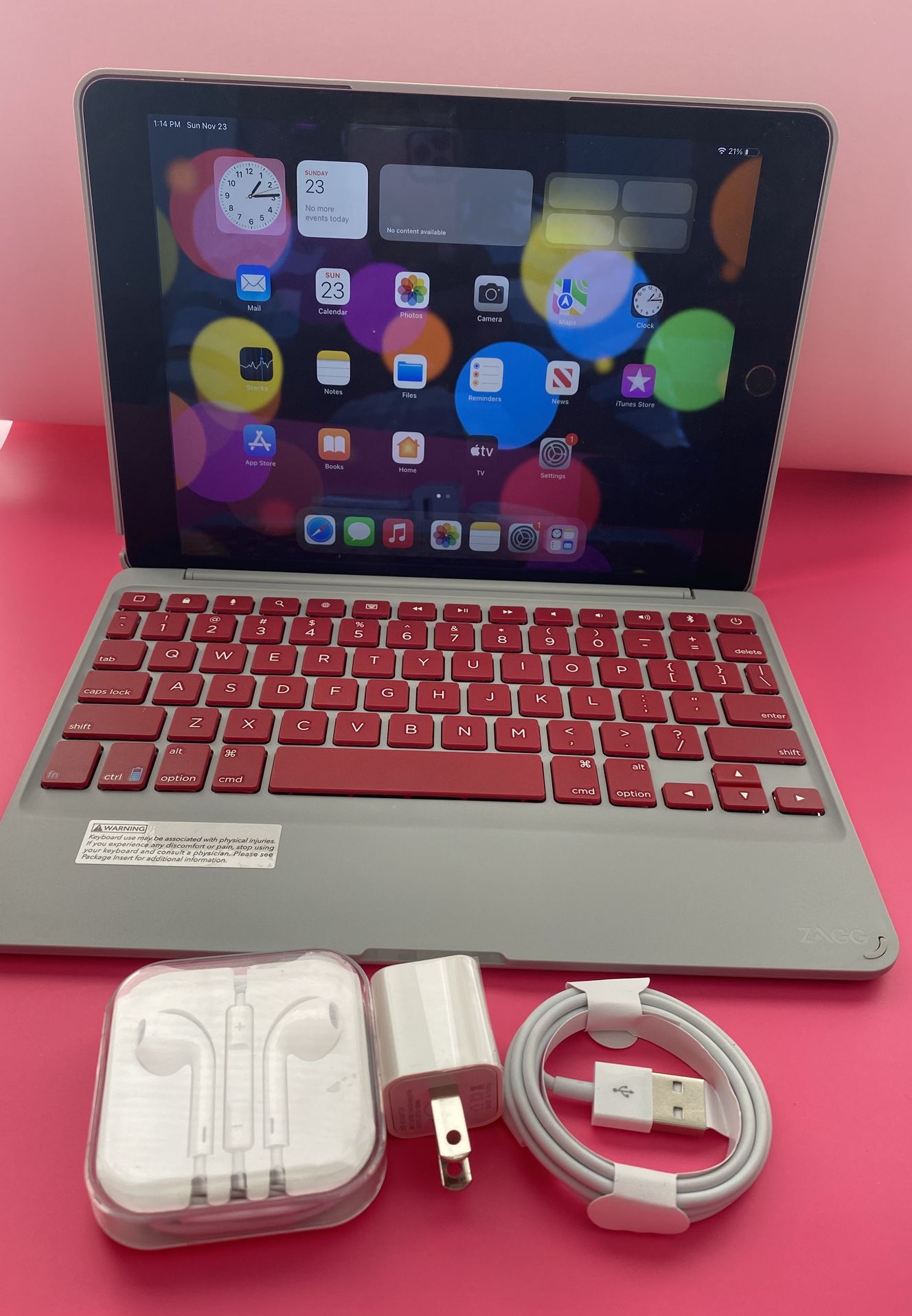 Apple iPad Air 2 – 64GB – 9.7” Retina – Touch ID – w/ Case & New Accessories