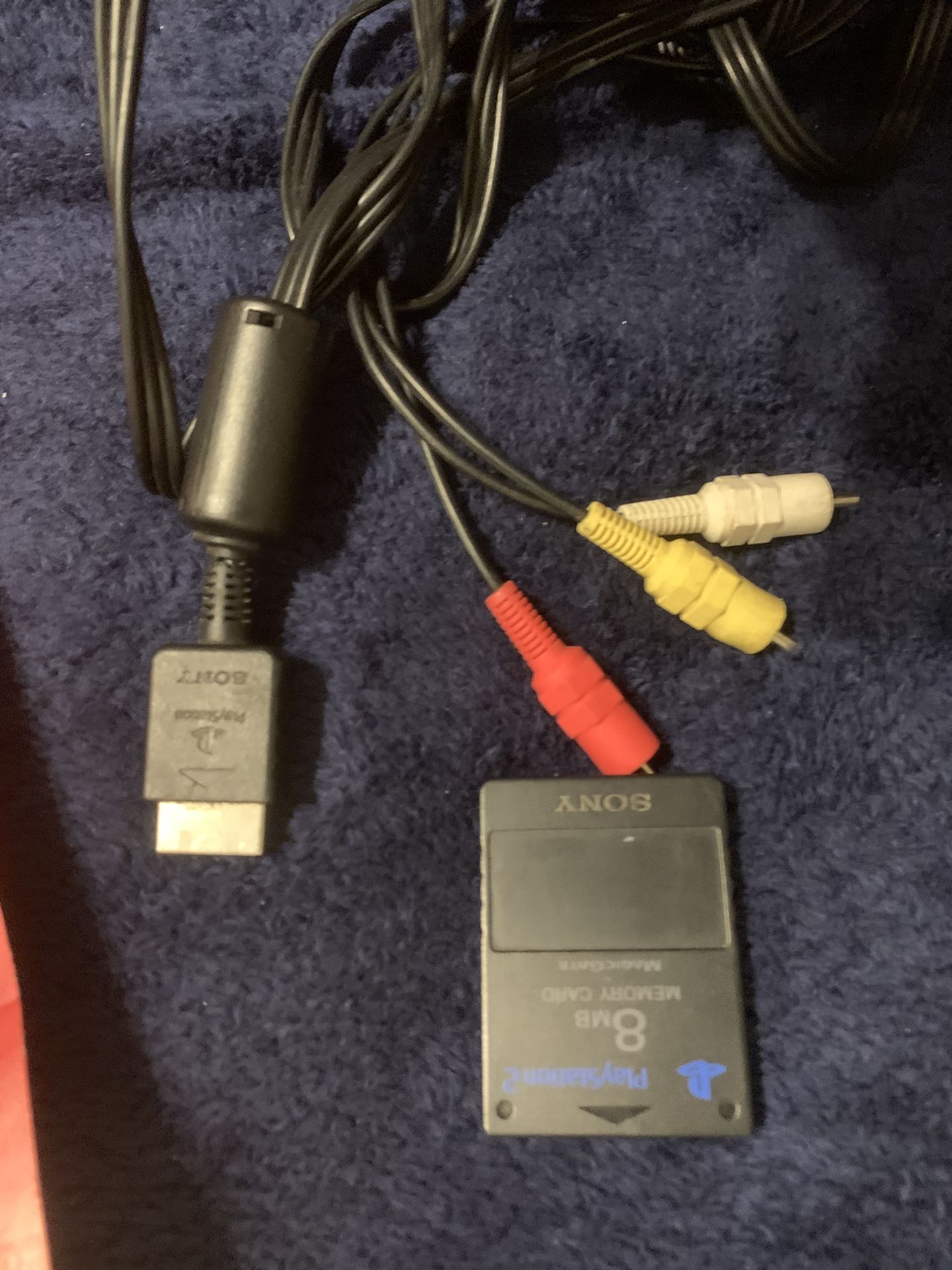 ps2 tv cable and memory card