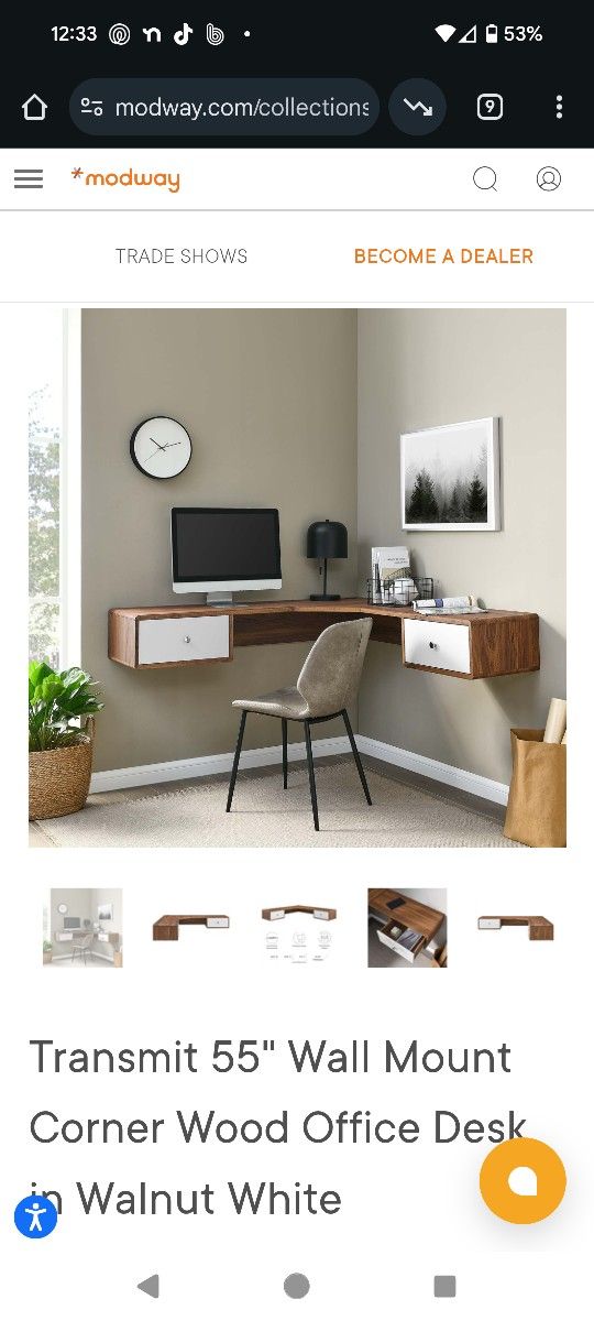 Floating Corner Desk
